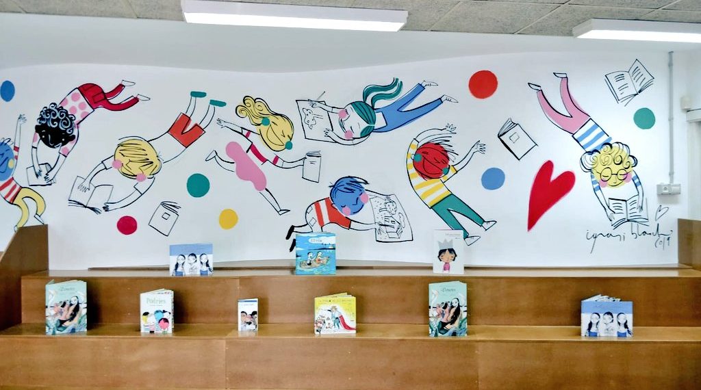 #Fotogaleria: Ignasi Blanch il·lustra la biblioteca de l’institut escola Daniel Mangrané de Jesús