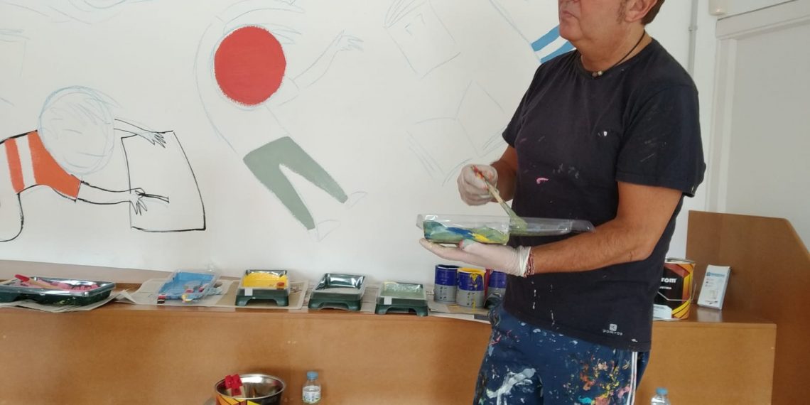 #Fotogaleria: Ignasi Blanch il·lustra la biblioteca de l’institut escola Daniel Mangrané de Jesús