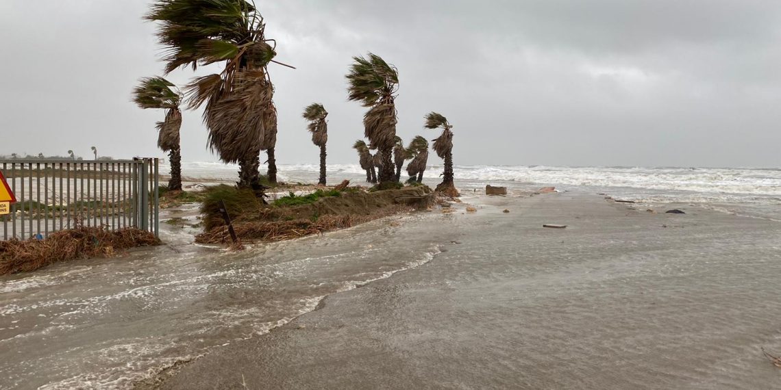 #Fotogaleria: el temporal Glòria agreuja la regressió a la costa de Deltebre
