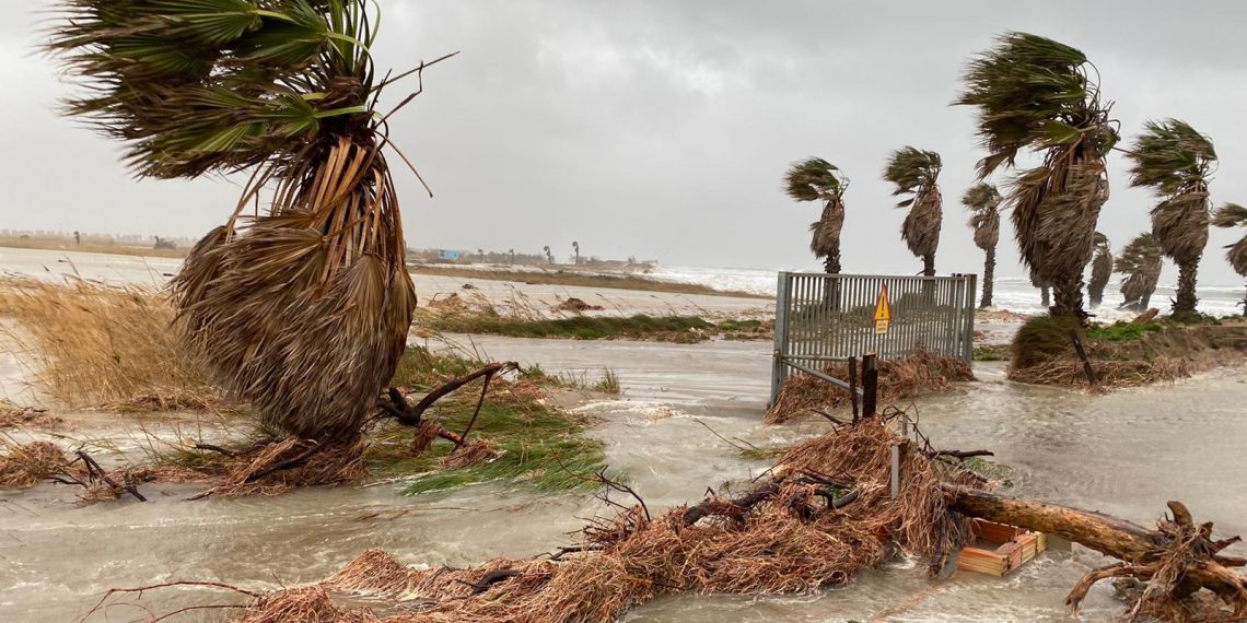 #Fotogaleria: el temporal Glòria agreuja la regressió a la costa de Deltebre