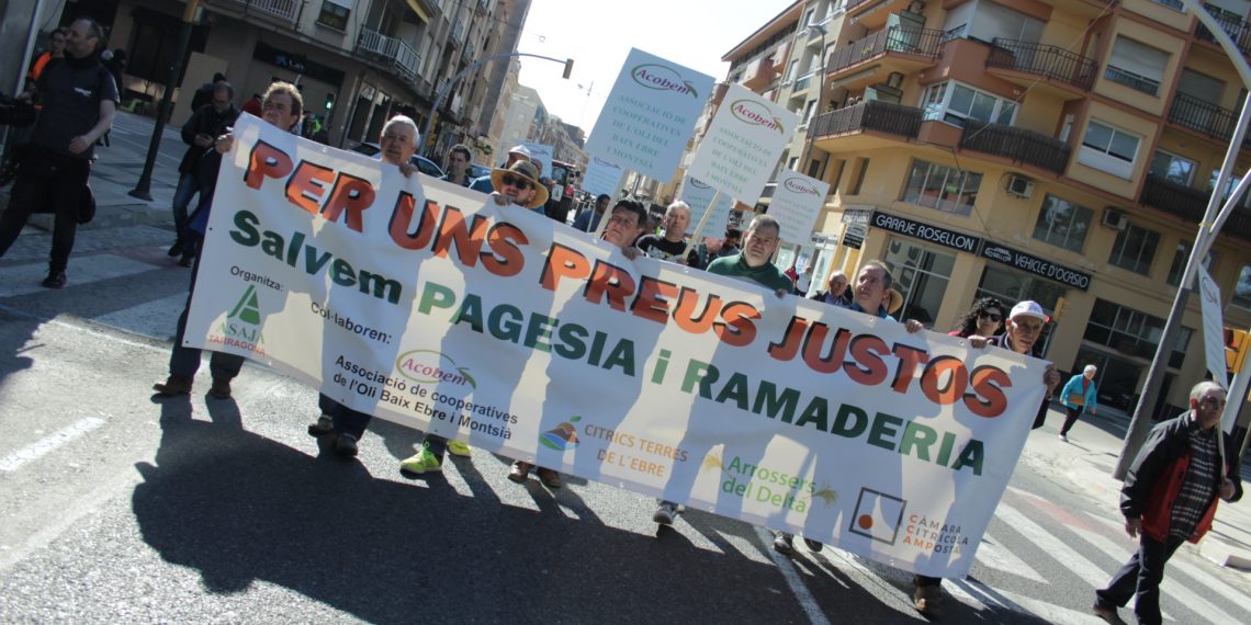[#Fotogaleria] Així ha sigut la tractorada dels pagesos a Tortosa per uns preus justos