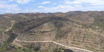 La zona cremada per l’incendi de la Ribera d’Ebre, un any després a vista de dron