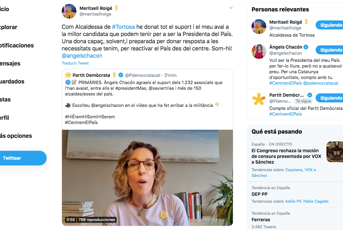 Meritxell Roigé avala Àngels Chacón com a candidata del PDeCAT a la presidència