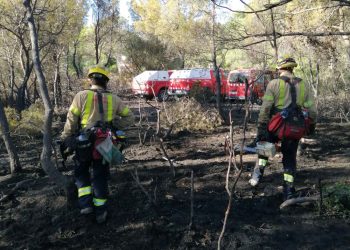 Els Bombers donen per controlat l’incendi a la zona de Coll Redó de Tortosa
