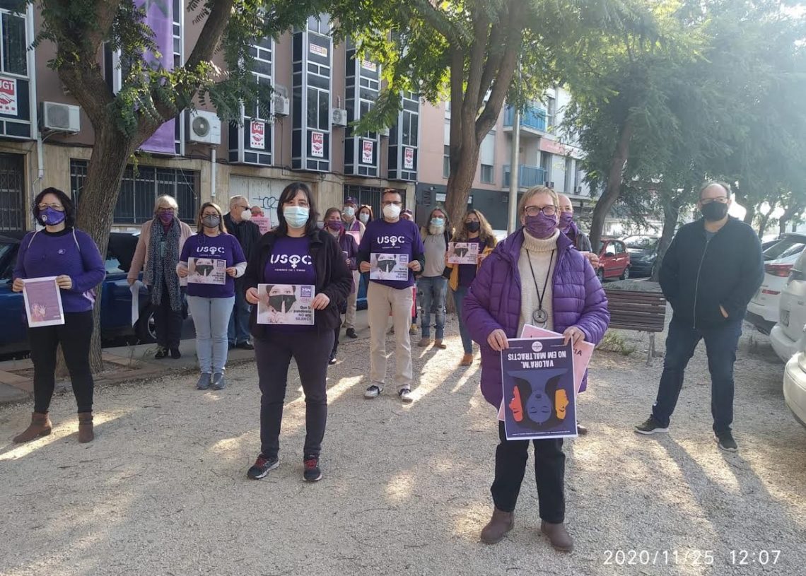 Acte unitari de la UGT, CCOO i USOC de les Terres de l’Ebre pel 25-N