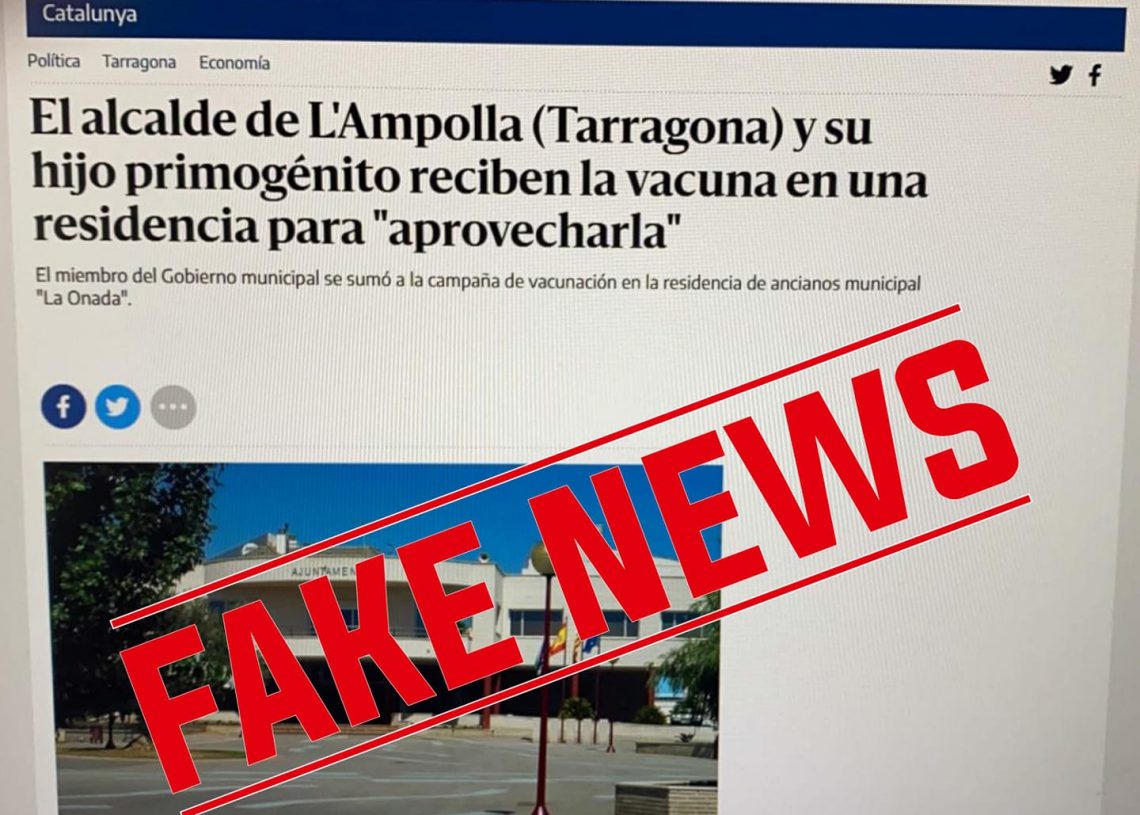[#FakeNews] No, l’alcalde de l’Ampolla i el seu fill no s’han vacunat en una residència