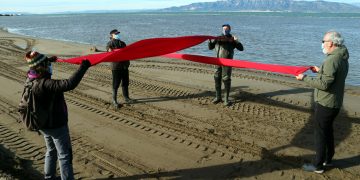 Una creu roja per denunciar la fragilitat del Trabucador per la retenció de sediments als embassaments
