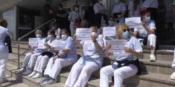 [#VÍDEO] La protesta del personal de neteja de l’Hospital de Tortosa Verge de la Cinta