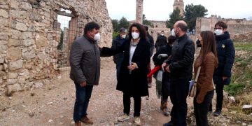 Les obres del conjunt històric del Poble Vell de Corbera d’Ebre, a principis del 2022