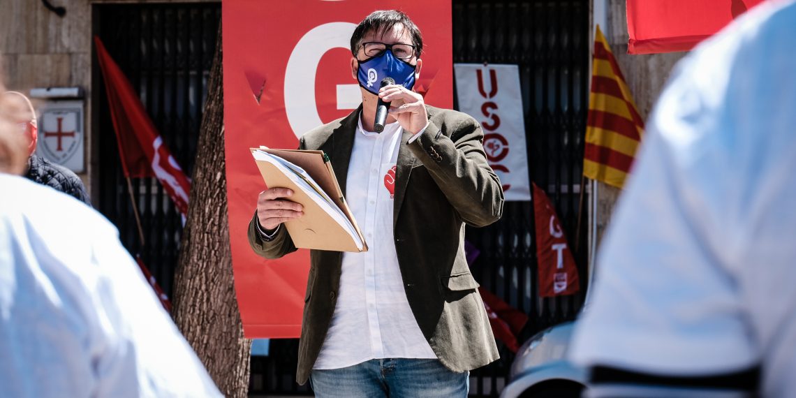 [Fotogaleria] Les millors imatges de la concentració del Primer de Maig a Tortosa