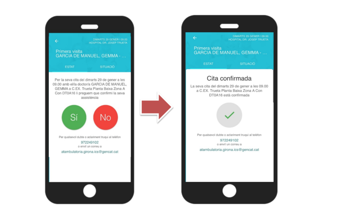 Salut implanta l’SMS interactiu per a visites a l’Hospital de Tortosa Verge de la Cinta