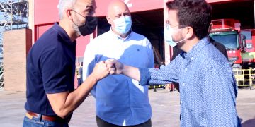 Aragonès arriba a Amposta per presidir la reunió  pels aiguats del Montsià