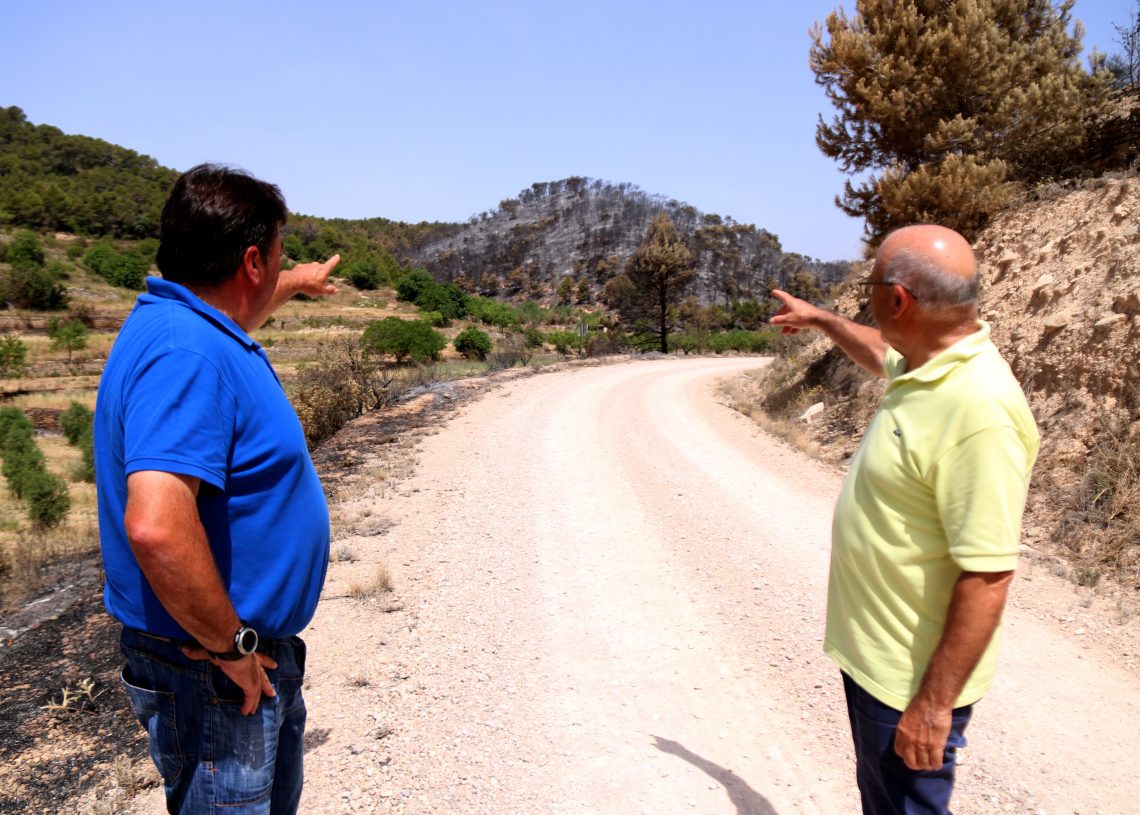 El paisatge cremat després de l’incendi de Corbera d’Ebre deixa una sensació de devastació entre els veïns