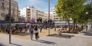 Així serà la renovació de la plaça Alfons XII de Tortosa, a un sol nivell i amb pèrgola solar