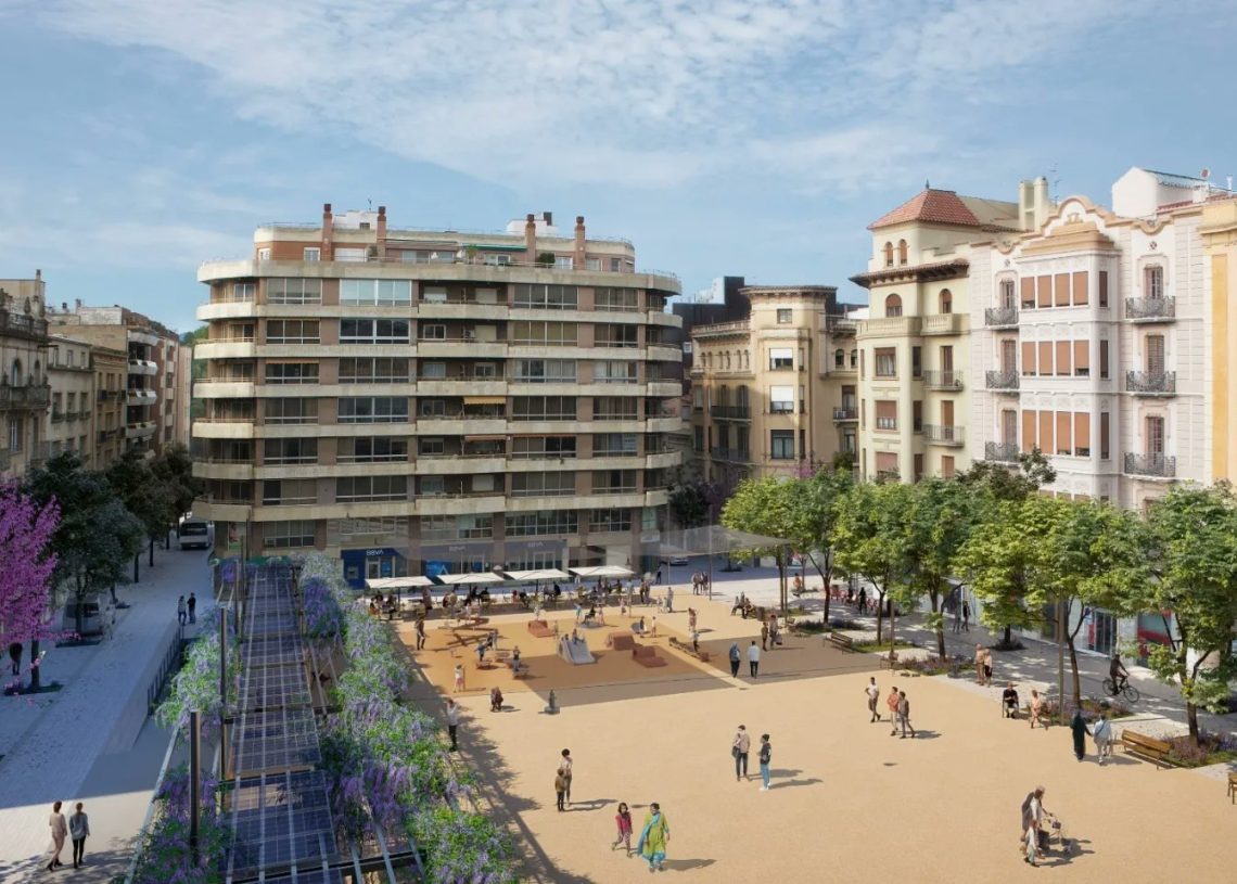 Així serà la renovació de la plaça Alfons XII de Tortosa, a un sol nivell i amb pèrgola solar