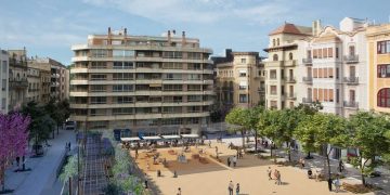 Així serà la renovació de la plaça Alfons XII de Tortosa, a un sol nivell i amb pèrgola solar