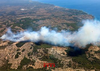 Una quarantena de dotacions dels Bombers treballen en un incendi forestal al Perelló