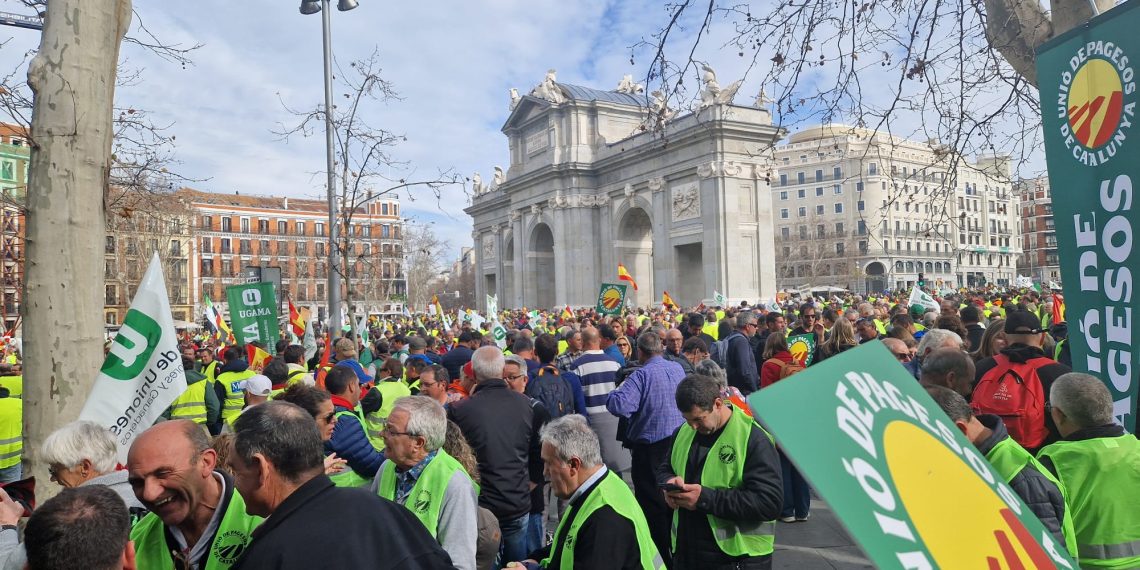 La pagesia ebrenca també fa sentir el seu malestar en la gran manifestació de Madrid