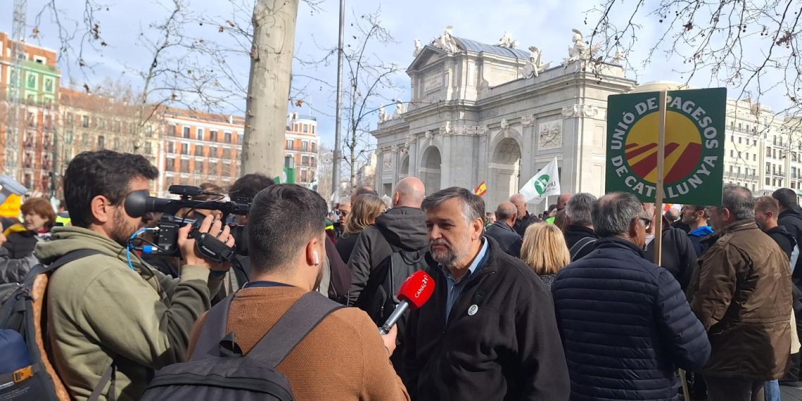La pagesia ebrenca també fa sentir el seu malestar en la gran manifestació de Madrid