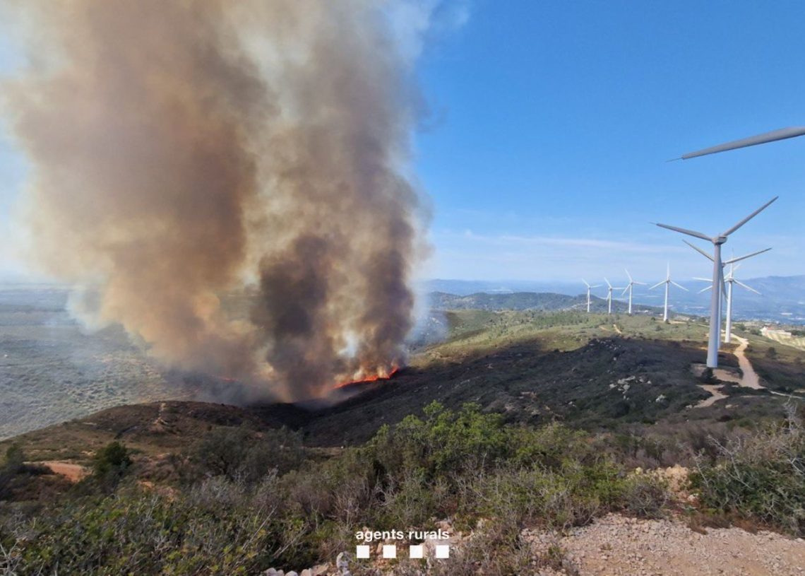 Els Bombers controlen l’incendi de Tortosa i treballen per tancar tot el perímetre