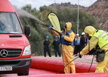 Uns 150 efectius de la UME posen a prova la coordinació a la central nuclear d’Ascó en una setmana de simulacres