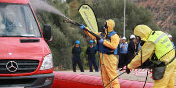 Uns 150 efectius de la UME posen a prova la coordinació a la central nuclear d’Ascó en una setmana de simulacres
