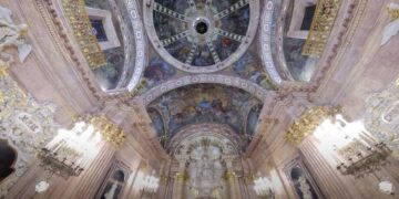 Així és la capella de la Cinta a vista de dron