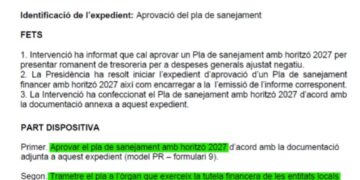 Junts per Campredó reitera que les finances de l’EMD estan tutelades per la Generalitat