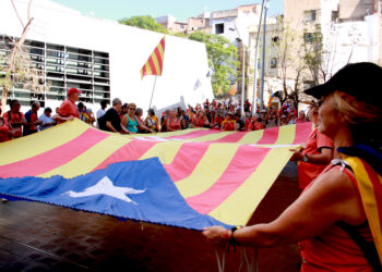 La defensa de la llengua i la retirada del monument franquista centren la manifestació de la Diada a Tortosa